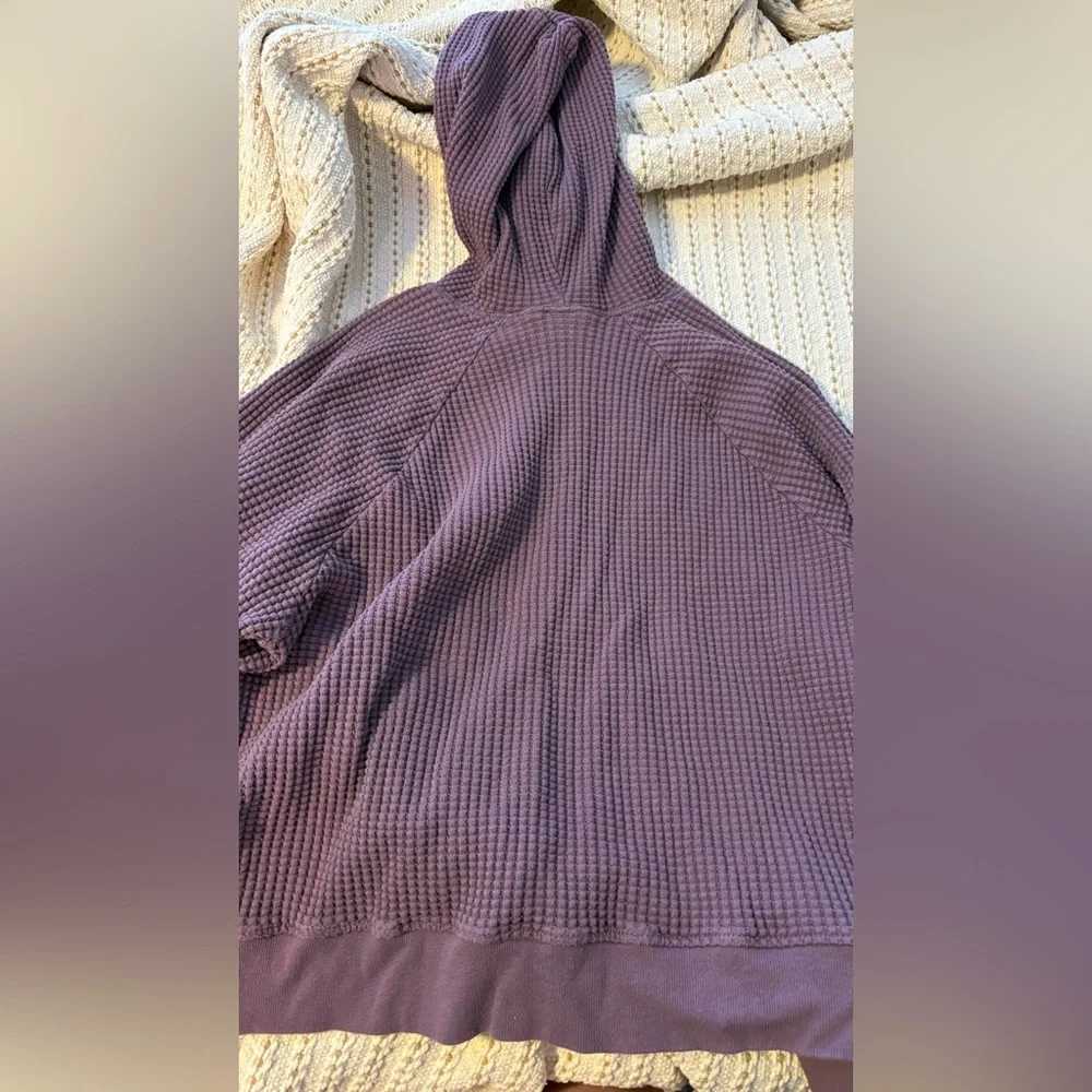 The North Face - Purple Cotton Waffle Hoodie - EUC/Almost NWOT - worn TWICE - Picture 4 of 5